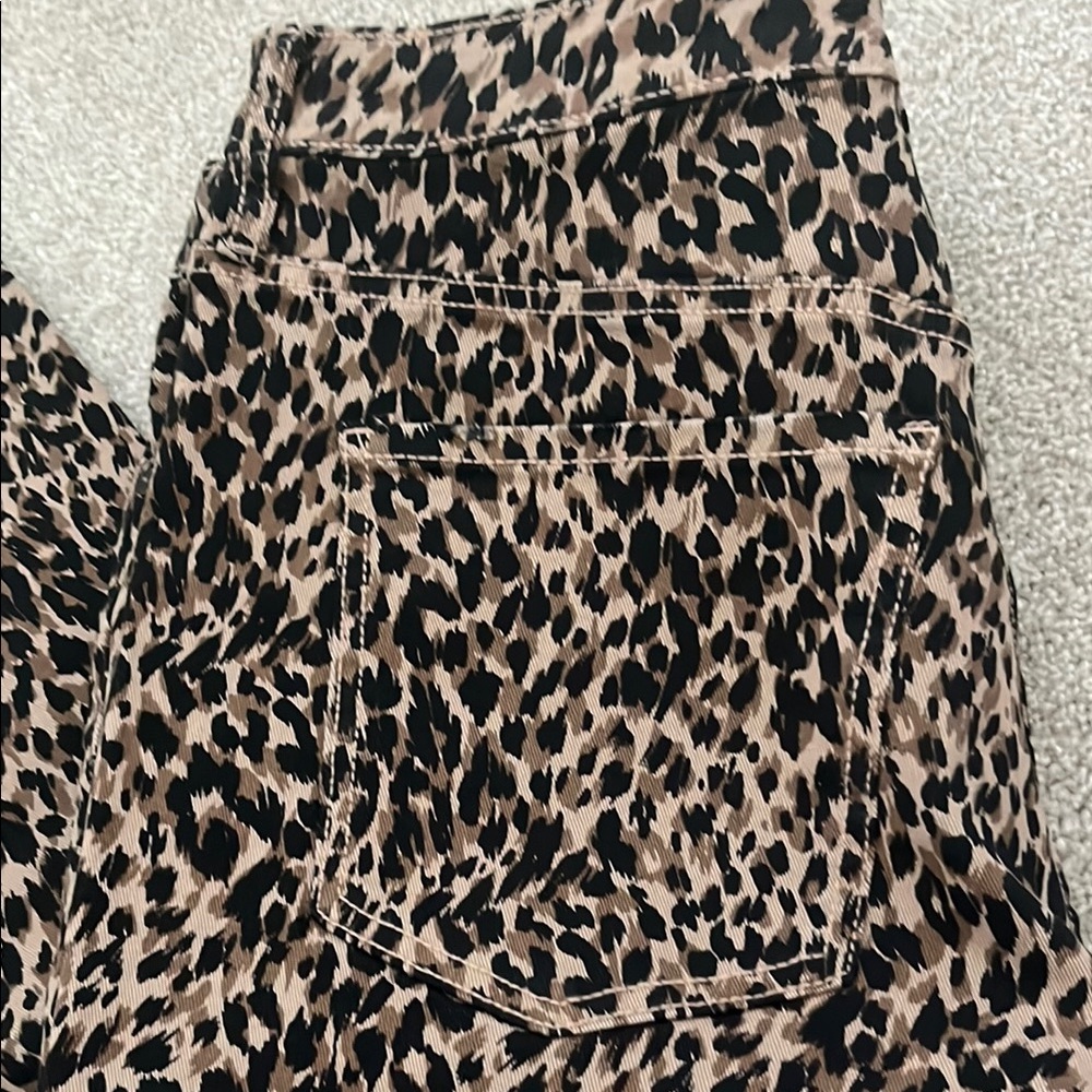 Terra & Sky Animal Print Black Brown Tan Straight Leg Stretch Pants 14W - Picture 8 of 9